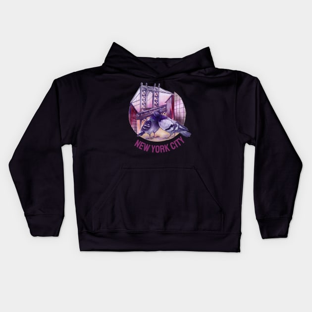 New York City Skyline Broadway Wall street Fifth avenue Times square New York New York Travel holidays Kids Hoodie by BoogieCreates